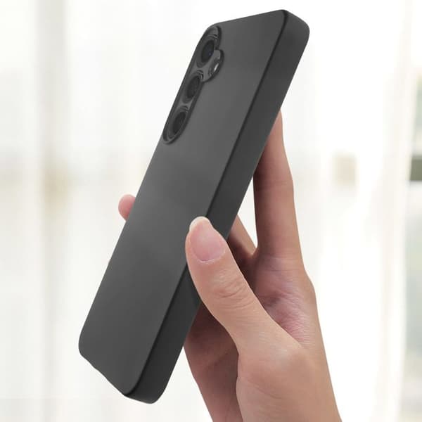 Silicone Soft Matte Black Case for Samsung Galaxy S25