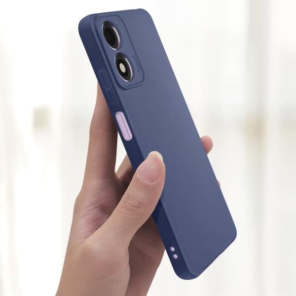 Coque för Motorola Moto E14 Mjuk Matta Mörknatten Blå
