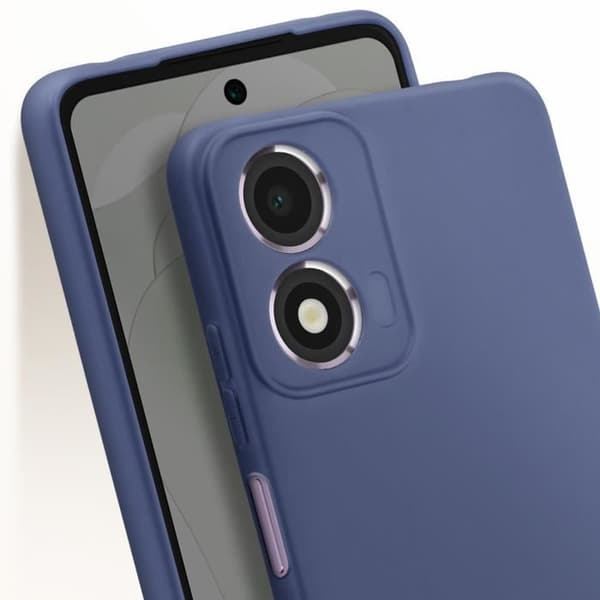 Coque för Motorola Moto E14 Mjuk Matta Mörknatten Blå