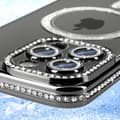 Miniatyrbild 3 av 4: Coque Diamant för iPhone 16 Pro MagSafe-skydd Kontur Strass Svart