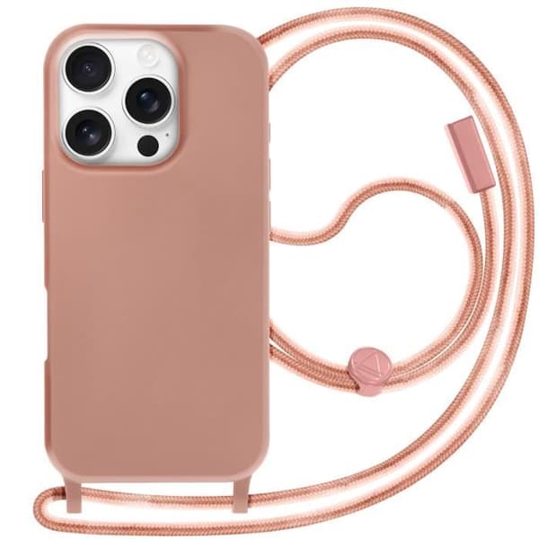 Coque Cordon Semi Rigide Soft touch för iPhone 16 Pro Rose Champagne