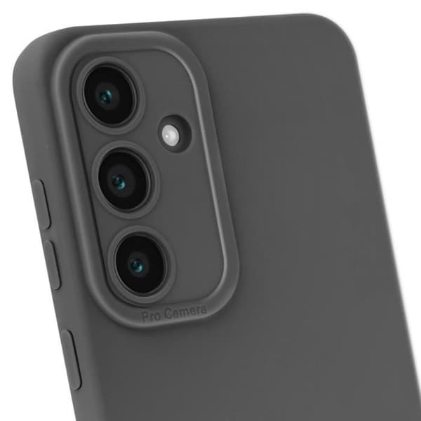 Siliconfodral för Samsung Galaxy S24 FE Mat Blockerad Kameraskydd Svart