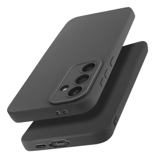Siliconfodral för Samsung Galaxy S24 FE Mat Blockerad Kameraskydd Svart