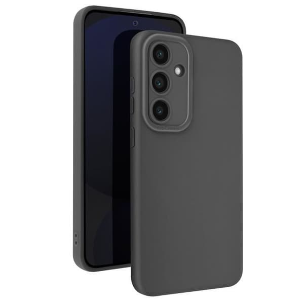 Siliconfodral för Samsung Galaxy S24 FE Mat Blockerad Kameraskydd Svart