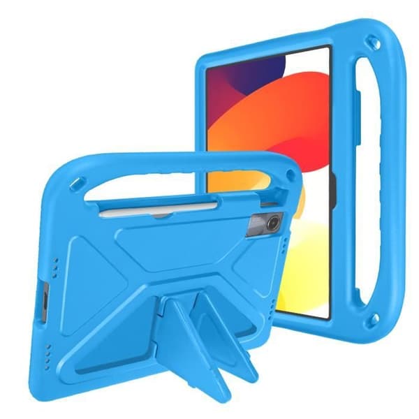 Stötsäker barnskydd för Xiaomi Redmi Pad SE med handtag och ställ i blått