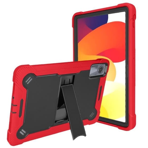 Stötsäker skal för Xiaomi Redmi Pad SE med ställ svart / röd