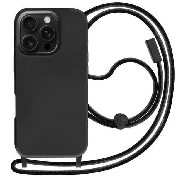 Coque Cordon Semi Rigide Soft touch för iPhone 16 Pro Svart