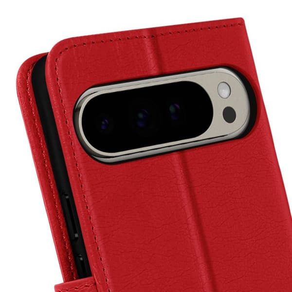 Fodral för Google Pixel 9 Pro XL Flip Wallet och Video Stöd Röd