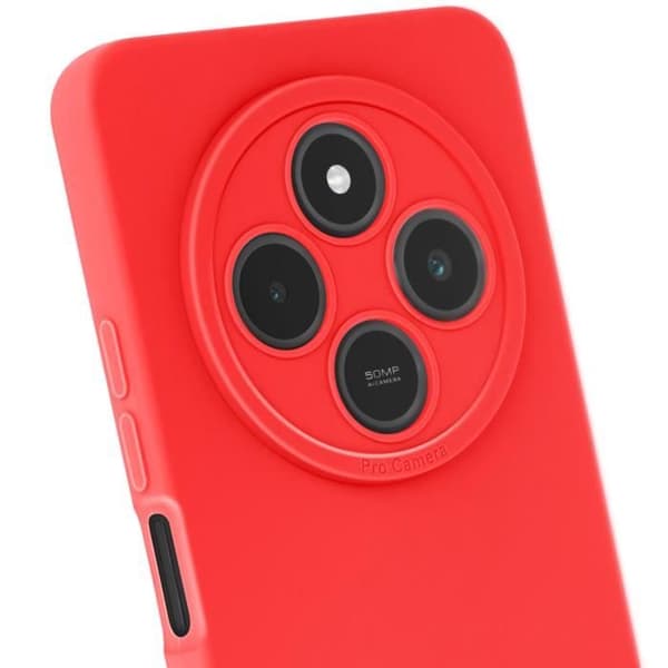 Coque för Xiaomi Redmi 14C Silikon Matt Kamerablokk Skyddad Röd