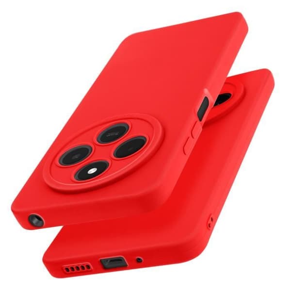 Coque för Xiaomi Redmi 14C Silikon Matt Kamerablokk Skyddad Röd