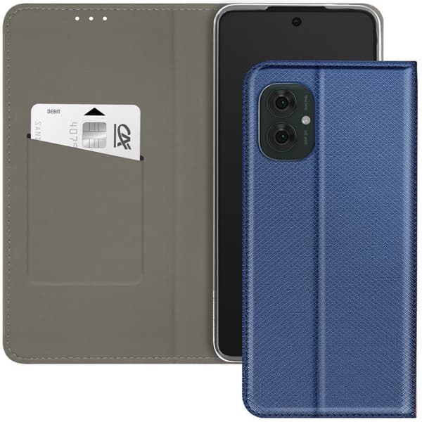 Fodral för Motorola Moto G55 Klfett Kortfack och Videostöd Blå Natt