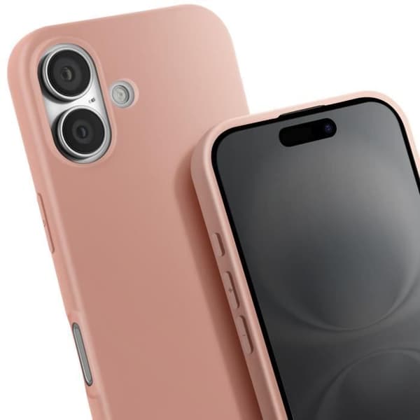 Coque Cordon Semi Rigide Soft touch för iPhone 16 Plus Rosa Champagne
