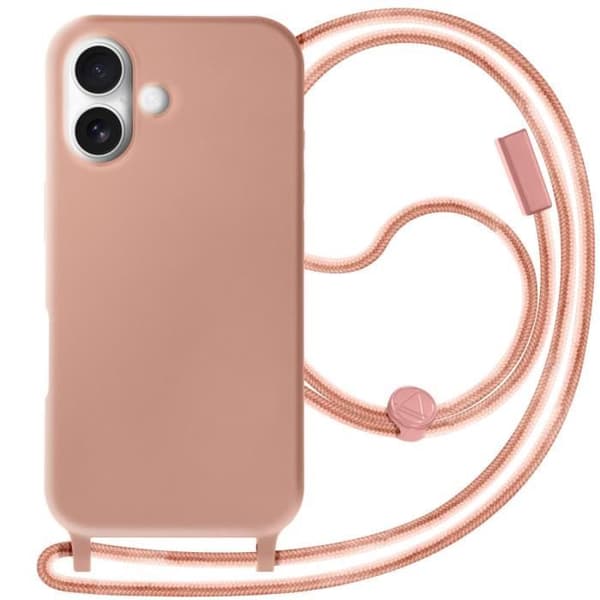 Coque Cordon Semi Rigide Soft touch för iPhone 16 Plus Rosa Champagne