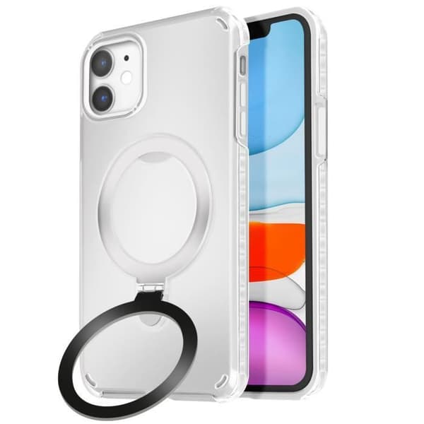 MagSafe-skal för iPhone 11 Stötsäker med Fällbart Stöd Vit