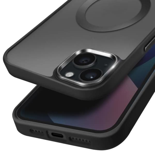 MagSafe-fodral för iPhone 13 Matt Frostad Baksida Svart Kant