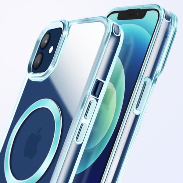 Coque MagSafe för iPhone 12 Pro och 12 Bakre Glas Färg Blå