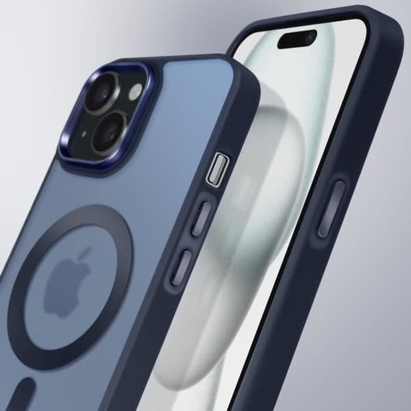 MagSafe-skal för iPhone 15 Matt Frostad Baksida Blå Nattkant