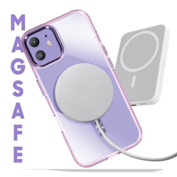 MagSafe-skal för iPhone 12 Pro och 12 Bakside i kristallfärgat lila