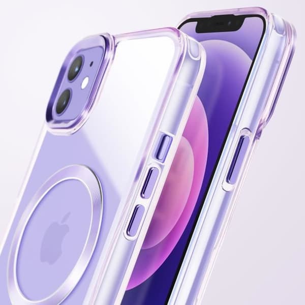 MagSafe-skal för iPhone 12 Pro och 12 Bakside i kristallfärgat lila