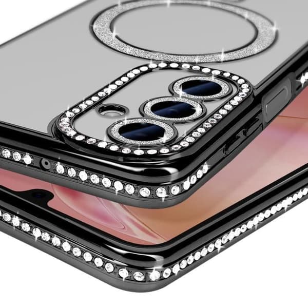 Coque Diamant för Samsung Galaxy A16 MagSafe Contour Strass Svart