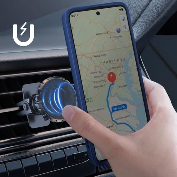 Coque för Motorola Moto G35 med Metallring Video Stöd Blå Natt