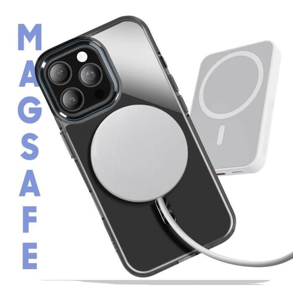 Coque MagSafe för iPhone 16 Pro Bakre Kristallfärg Svart