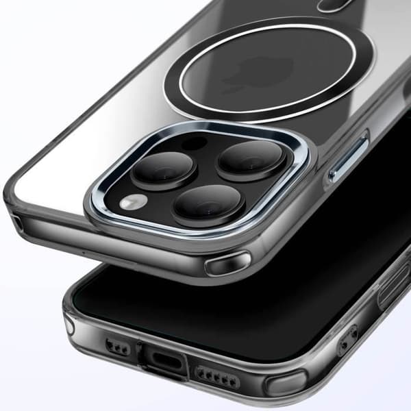 Coque MagSafe för iPhone 16 Pro Bakre Kristallfärg Svart