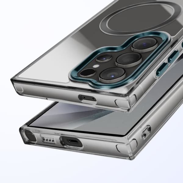 Coque MagSafe för Samsung Galaxy S24 Ultra Bakstycke Glas Färg Svart