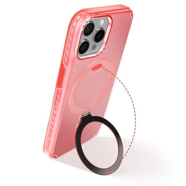 Coque MagSafe för iPhone 13 Pro Stötsäker med Fällbart Ställ Röd
