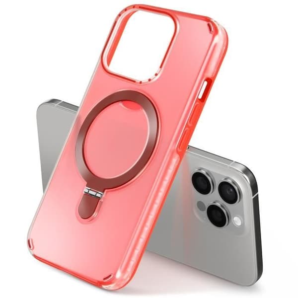 Coque MagSafe för iPhone 13 Pro Stötsäker med Fällbart Ställ Röd
