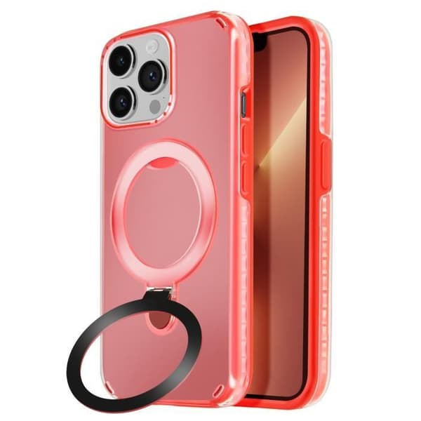 Coque MagSafe för iPhone 13 Pro Stötsäker med Fällbart Ställ Röd