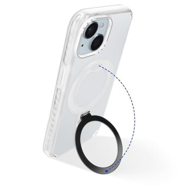 MagSafe-skydd för iPhone 15 Stöttålig med Fällbart Stöd Vit
