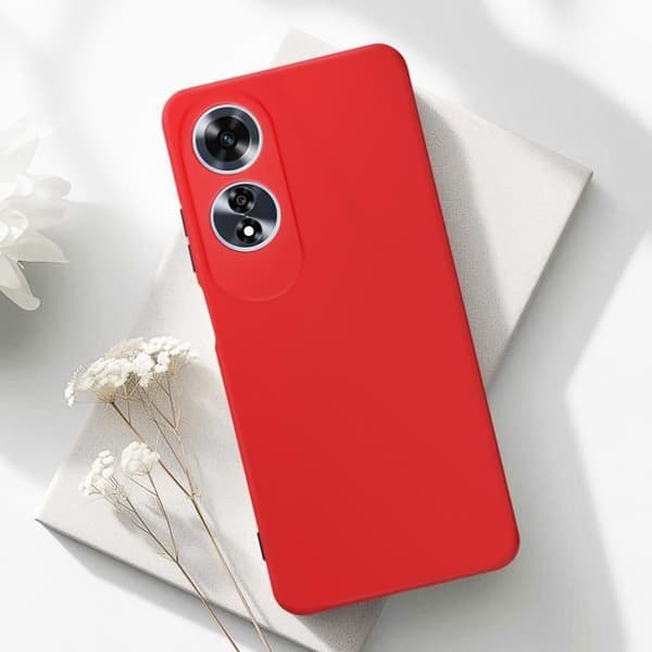 Coque för Oppo A60 Semi-hård Soft-touch Anti-fläckar Röd