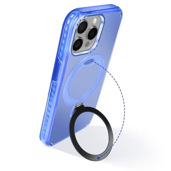 Coque MagSafe för iPhone 14 Pro Max Stötsäker med Fällbart Stöd Blå