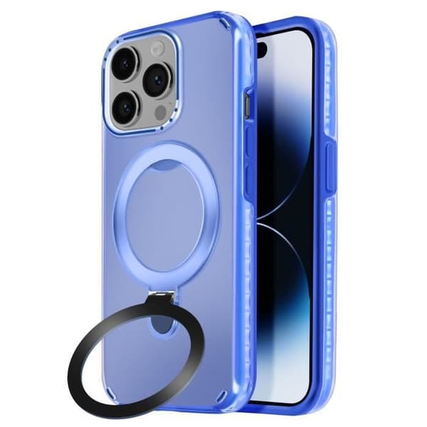 Coque MagSafe för iPhone 14 Pro Max Stötsäker med Fällbart Stöd Blå