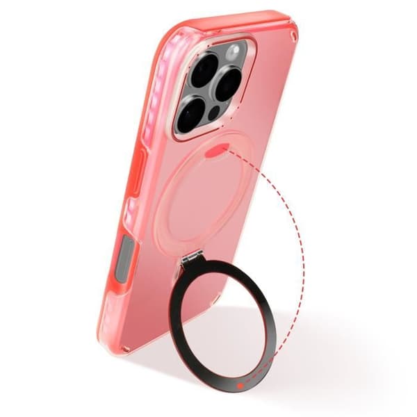 MagSafe-skal för iPhone 16 Pro Max Stötdämpande med Fällbart Stöd Röd