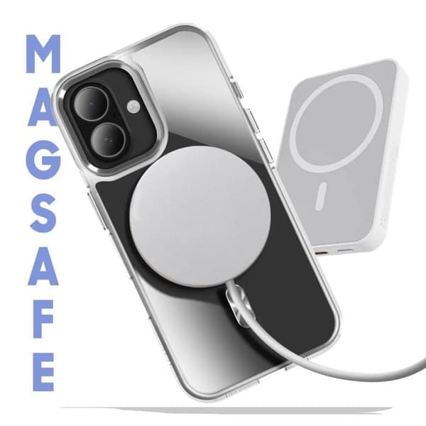 MagSafe-skal för iPhone 16 Plus Bakre Glas Färg Silver