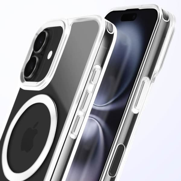 MagSafe-skal för iPhone 16 Plus Bakre Glas Färg Silver