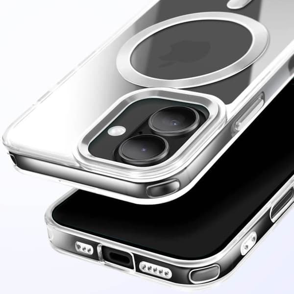 MagSafe-skal för iPhone 16 Plus Bakre Glas Färg Silver