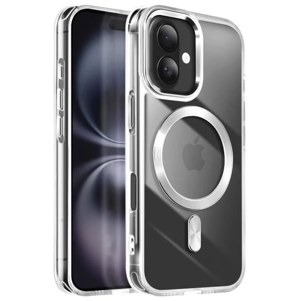 MagSafe-skal för iPhone 16 Plus Bakre Glas Färg Silver