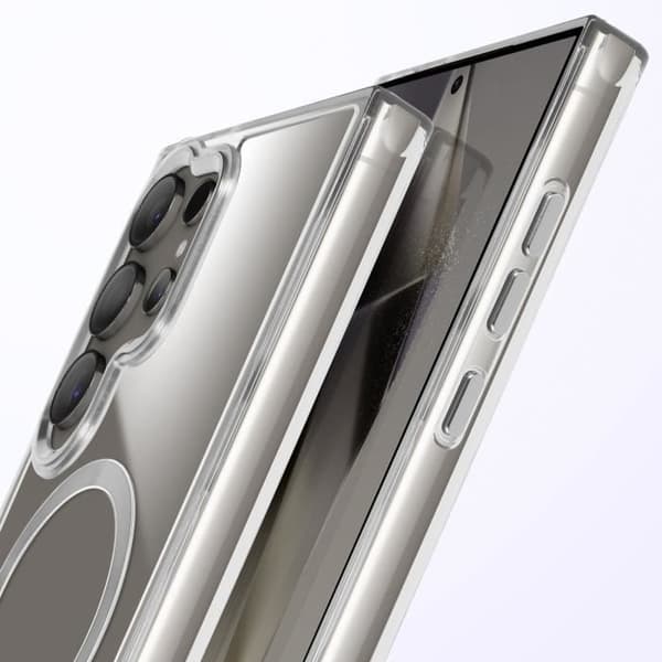 MagSafe-skal för Samsung Galaxy S24 Ultra Baksida Glas Färg Silver