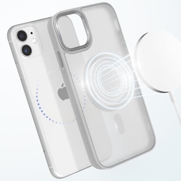 MagSafe-fodral för iPhone 11 Matt Frostad Baksida Grå Kontur