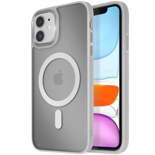 MagSafe-fodral för iPhone 11 Matt Frostad Baksida Grå Kontur