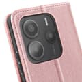 Miniatyrbild 3 av 4: Étui för Xiaomi Redmi Note 14 5G Fodral med Plånbok och Video Stativ Rosa Champagne