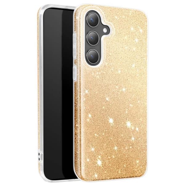 Coque Paillette för Samsung S24 Plus och S25 Plus Ultra tunn Silikon Guld