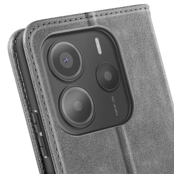 Étui för Xiaomi Redmi Note 14 5G Fodral med Plånbok och Videostöd Grå