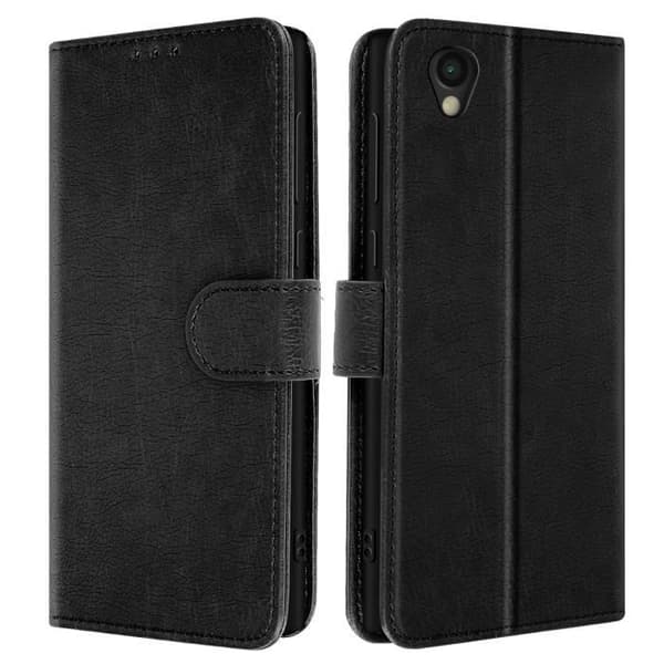 Fodral för Sony Xperia L1 med Klapp Portfölj och Video Stöd Svart