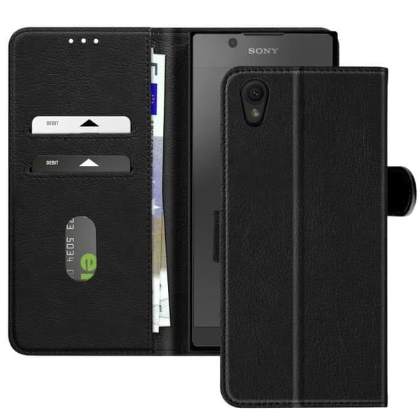 Fodral för Sony Xperia L1 med Klapp Portfölj och Video Stöd Svart
