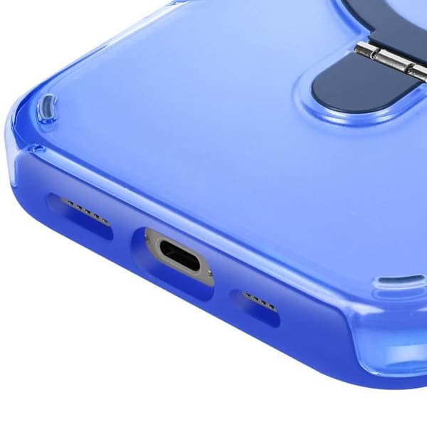 Coque MagSafe för iPhone 16 Pro Stötabsorberande med Fällbart Stöd Blå