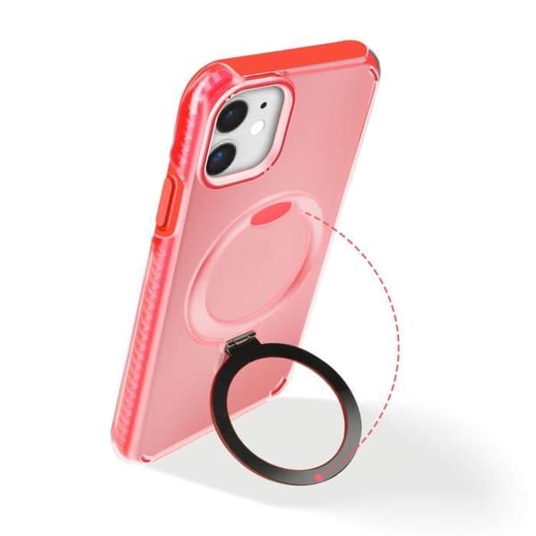 Coque MagSafe för iPhone 11 Stötsäker med Fällbart Stöd Röd